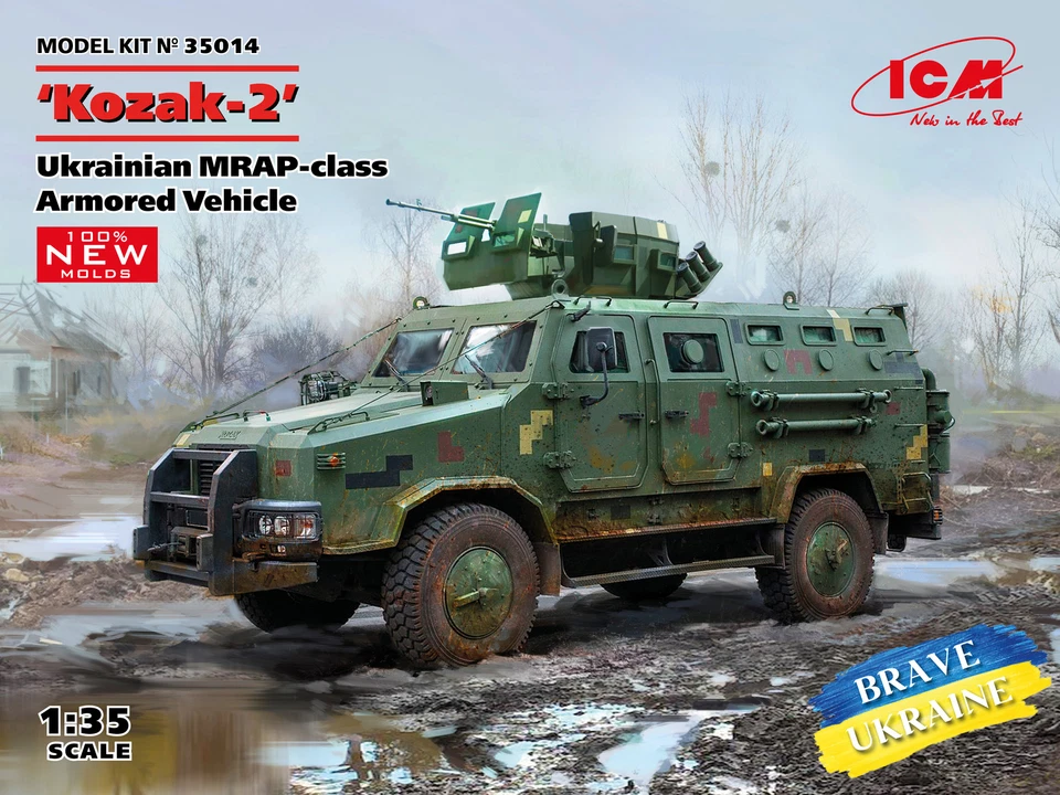 Kozak-2, Ukrainian MRAP-class Armored Vehicle (100% New Molds) 1:35 Plastic Kit - Immagine 1 di 1