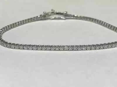 3.01 Carat Natural Diamond Tennis Bracelet  14K White Gold 7'' - Image 1 of 4