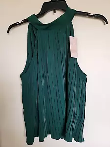 Creations Concept Fashion - Pleated Green Tank Top Blouse Size XL NEW - Picture 1 of 3