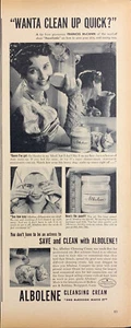 Vintage 1943 Albolene crema detergente viso Wanta pulizia rapida? Pubblicità - Foto 1 di 1