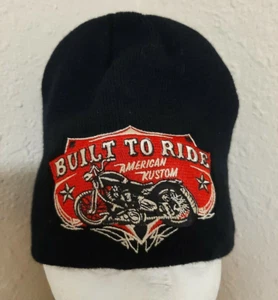 Adult Built To Ride American Kustom Black Beanie--New w/o Tags--WOW!! - Picture 1 of 5