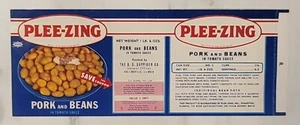 LABEL Can Plee Zing Suppiger Collinsville Illinois Pork and Beans - Picture 1 of 1