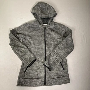 Under Armour YXL ColdGear Full Zip Hoodie Gray Fleece Lined Loose Fit Youth - Picture 1 of 8