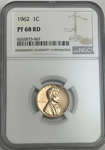 1962 P NGC PF68 RD RED PROOF LINCOLN MEMORIAL PENNY 1C GREAT EYE APPEAL WHITE LB Cover