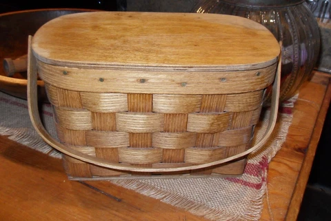 Basketville Putney Vermont Pocketbook Purse Handled Basket Cover