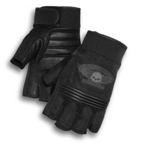 Guantes sin dedos Harley-Davidson para hombre con alas Willie G calavera negros 3XL 98277-14VM - Imagen 1 de 1