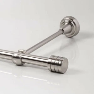 Ø 20mm Gardinenstange Wand Deckenhalter Edelstahl Optik 110 - 600 cm (Zylinder 3 - Bild 1 von 2