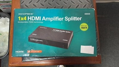 Monoprice 8159 1x4 HDMI Amplifier Splitter MHSP0104E, NEW, NEVER USED, OPEN BOX - Image 1 of 4