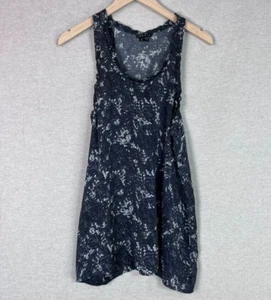 Theory Damen Mayra Spitzendruck Tank Top Größe M 100% Seide Grunge Dark Fairy Goth - Bild 1 von 8