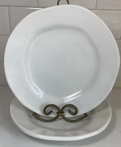 2-Crate & Barrel Rustic White Salad Plates 5979990 - Picture 1 of 6