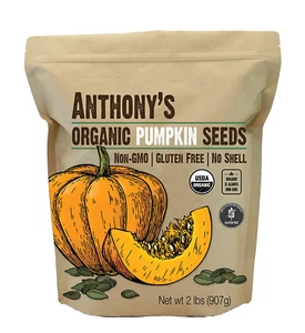 Anthony'S Organic Pumpkin Seeds, 2 Lb, Gluten Free, Non GMO, No Shell, Unsalted, - Picture 1 of 12