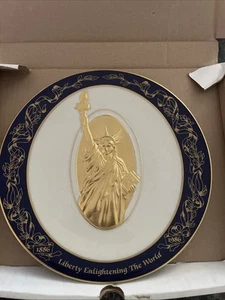 Pickard China Freiheitsstatue 1886-1986 Sammelteller ~ 24k Gold Antik - Bild 1 von 5