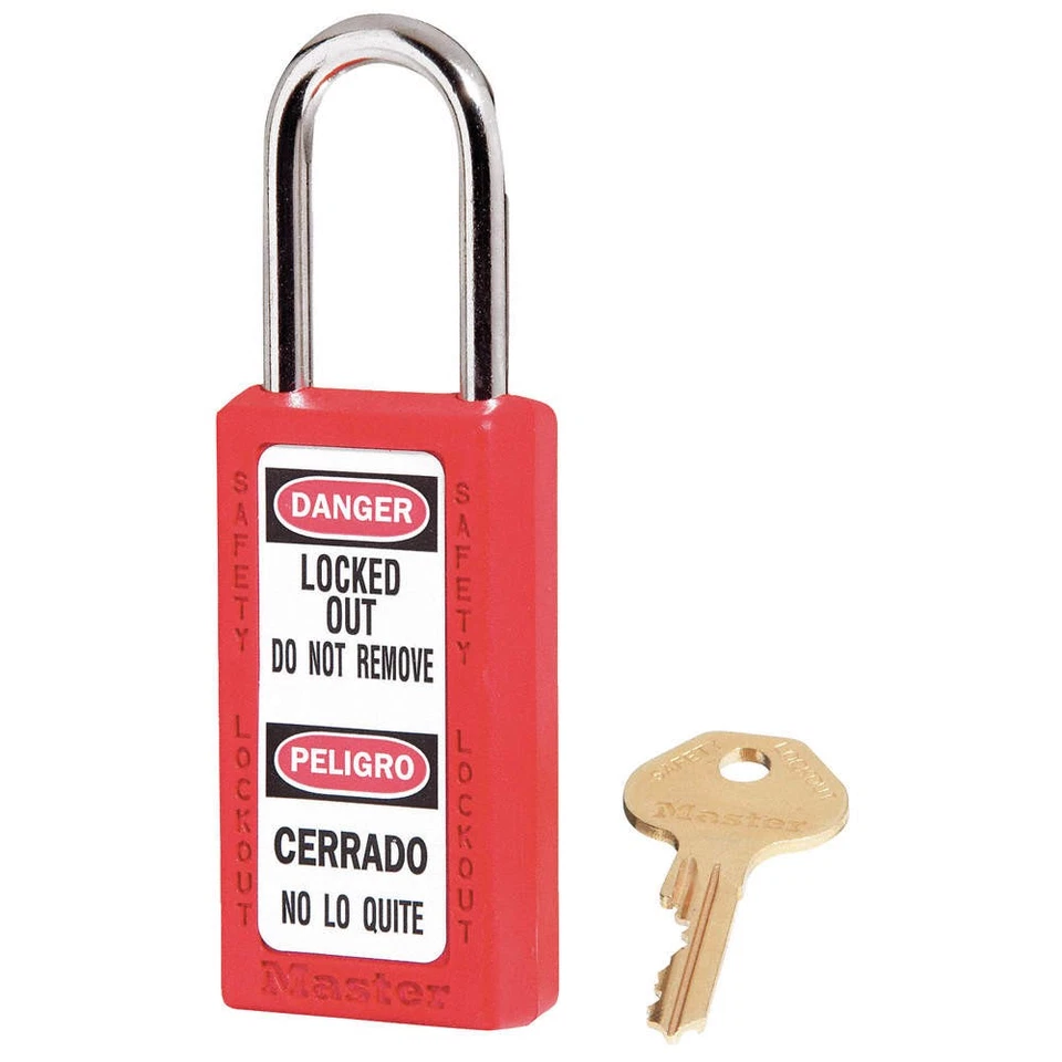 MASTER LOCK 411KAS3RED Lockout Padlock,KA,Red,3"H,PK3 6MCE8 - Image 1 of 1