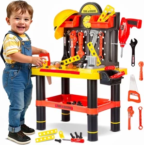 Banco Da Lavoro Bambini 2 Anni, Tavolo Attrezzi Con 50 Accessori, Banco Attrezzi - Foto 1 di 12