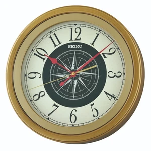 Seiko Gold Tone Round Quartz Battery Wall Clock Compass QXA844G - Picture 1 of 3
