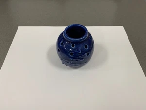 TB Pots Pottery Wildflower Bud Vase in Cobalt Blue  3 inches tall-signed “TB” - Picture 1 of 6