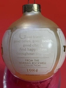 Christmas 1984 Hallmark Keepsake Ornament Norman Rockwell Yellow glass - Picture 1 of 6