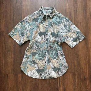 Vintage Best Blouse Company Animal Safari Print Button Down Shirt - Size Large - Bild 1 von 7