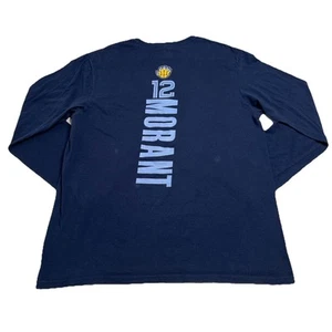 Memphis Grizzlies Ja Morant 12 Mens Fanatics Long Sleeve T-Shirt - Navy - Size L - Picture 1 of 16