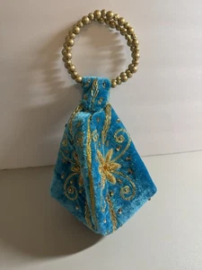 Beaded Prom Handbag Clutch Wristlet Ethnic Ceremony Wedding Boho Art Deco New - Picture 1 of 12