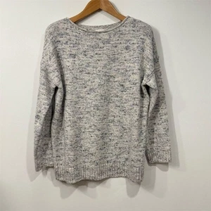 J. Jill Pure Jill Damen Strickpullover meliert L grau blau Langarm kuschelig Lagenlook - Bild 1 von 12