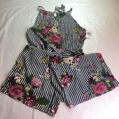 Mono floral a rayas My Michelle azul blanco XS Foto 1 de 4