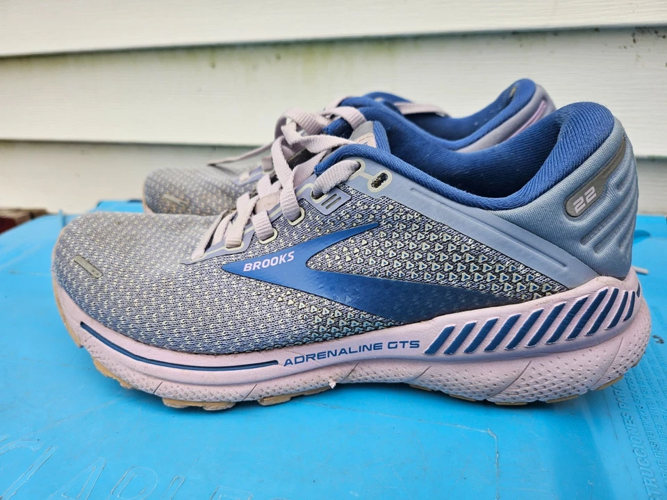 Brooks Adrenaline GTS 22 Mujer Talla 7 Azul Claro/Rosa Zapatos para Correr Tenis Foto 1 de 4
