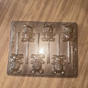 One Plastic Candy Mold - 6 Teddy Bear Suckers on the tray - Apollo 102 - Used - Picture 1 of 5