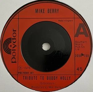 Mike Berry - Tribute To Buddy Holly - 7” Vinyl Single - Picture 1 of 3