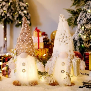 Bambola senza volto gnomo incandescente 30 cm decorazione albero di natale luce led regalo natale - Foto 1 di 36