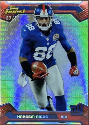 2013 Topps Finest - #78 Hakeem Nicks /25 - Prism Refractor - Image 1 of 4