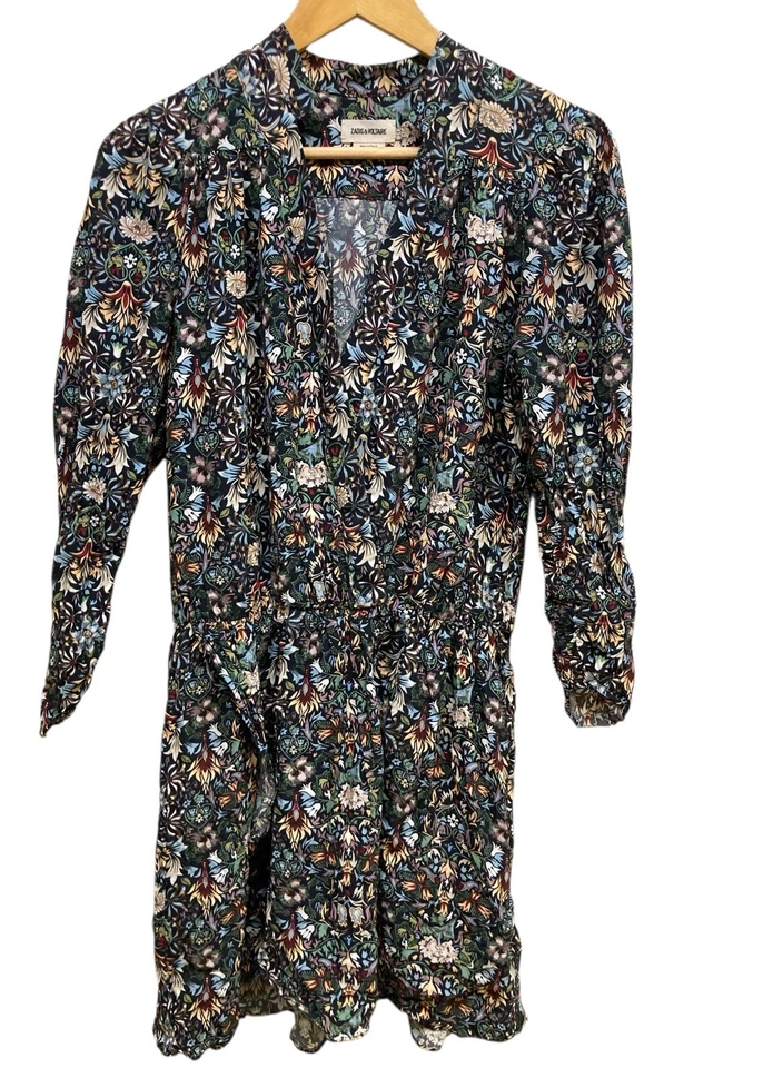 Zadig & Voltaire Dress Size M Black Wrap Pleated  V Neck - Image 1 of 4