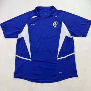 2002-2004 Brazil National Team Away Football Shirt Jersey Nike Size Large * SEE - Picture 1 of 12