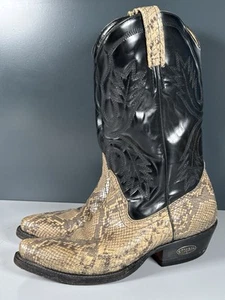 Botas vaqueras de cuero de piel de serpiente Loblan raras vintage Reino Unido 7,5 - Imagen 1 de 6