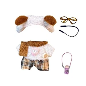 Used for Labubu Doll Outfit Clothes Designer Brown polar fleece set - Picture 1 of 6