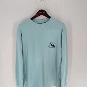 Quick Silver Graphic Logo Crew Neck Classic Pullover Sweatshirt Sky Blue Size M - Picture 1 of 10