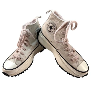 Converse Run Star Hike Leather Shearling Hi Platform Boots White Women's 7.5 - Image 1 of 4