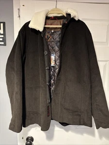 Robert Graham Jacket Brown Corduroy Barn Quilt Lining Removable Collar Size L - Picture 1 of 11