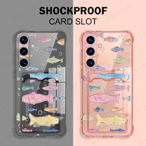 Hülle mit Kartenfach für Samsung S25 Ultra S24 FE S23 S22 A56 A16 A15 Fisch Cover - Bild 1 von 13
