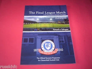 2009/10 CHESTERFIELD V BOURNEMOUTH LAST LEAGUE GAME @ SALTERGATE - Picture 1 of 1