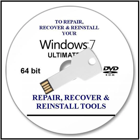 fix Windows 7 Ultimate Recover Restore Fix Tool Guaranteed Recovery  USB & DVD - Image 1 of 1