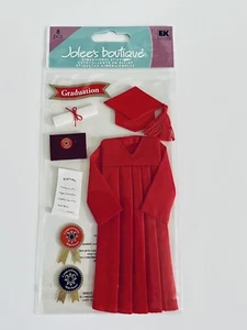 Pegatinas dimensionales Jolee's Boutique - gorra y vestido de graduación rojo - Imagen 1 de 6