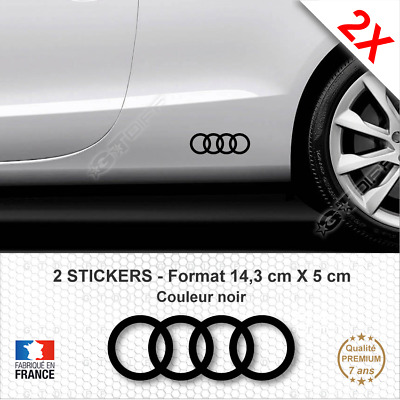 2 Stickers Noir ANNEAUX AUDI Autocollants Compatible Adhésifs Qualité A3 A4 A5 • 5.33€