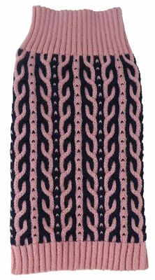 Harmonious Dual Color Cable Knitted Fashion Designer Pet Dog Sweater Clothes - Image 1 of 4