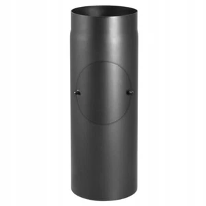 Kaminrohr Rauchrohr Ofenrohr Abgasrohr Reinigungsöffnung Stahlblech 2mm schwarz - Bild 1 von 3