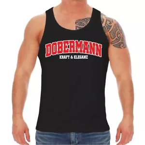 Träger Shirt Tank Top Dobermann Kraft & Eleganz Hund Rasse Dog Haustier geschenk - Bild 1 von 5