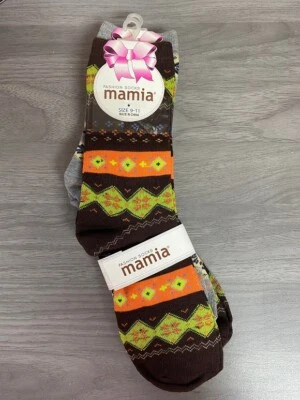 MAMIA WOMEN'S SNOWFLAKE CREW SOCKS, 9-11, MULTICOLOR * NEW - Image 1 of 2