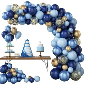 130pcs Blue Balloons Arch Kit Navy Blue Balloons for Girls Princess Birthday ... - Picture 1 of 4