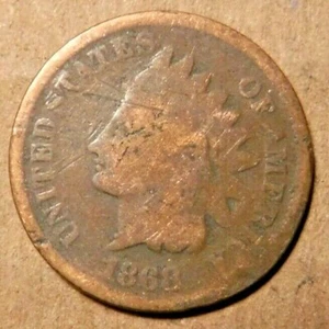 1868 U.S. Indian Head Cent, Penny #2 - Picture 1 of 2