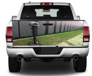 Vietnam Memorial w/ Battle Cross Truck Tailgate Vinyl Graphic Decal Wrap #413 - Bild 1 von 6